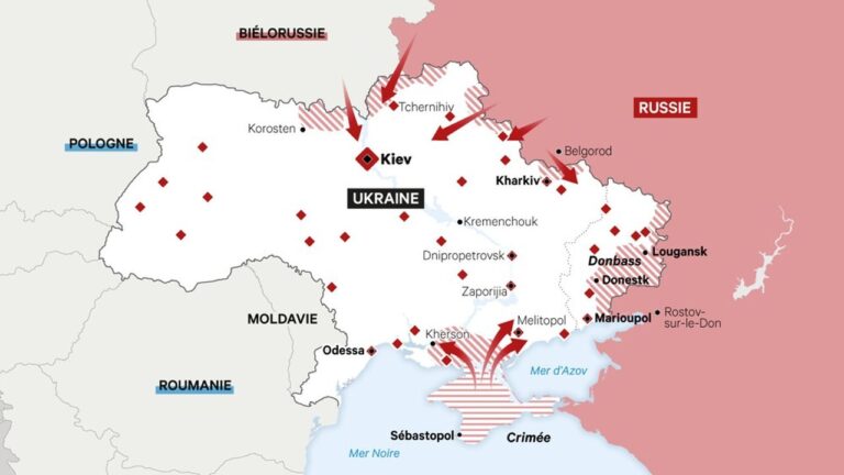 Carte de l'invasion de l'Ukraine